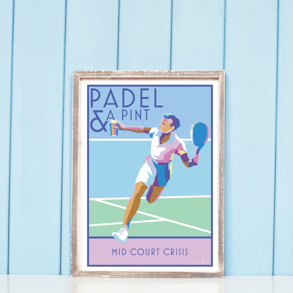 Padel Poster Set – Two Vibrant Sports Prints for Wall Art by BeckyBettesworth (padel-pickle)