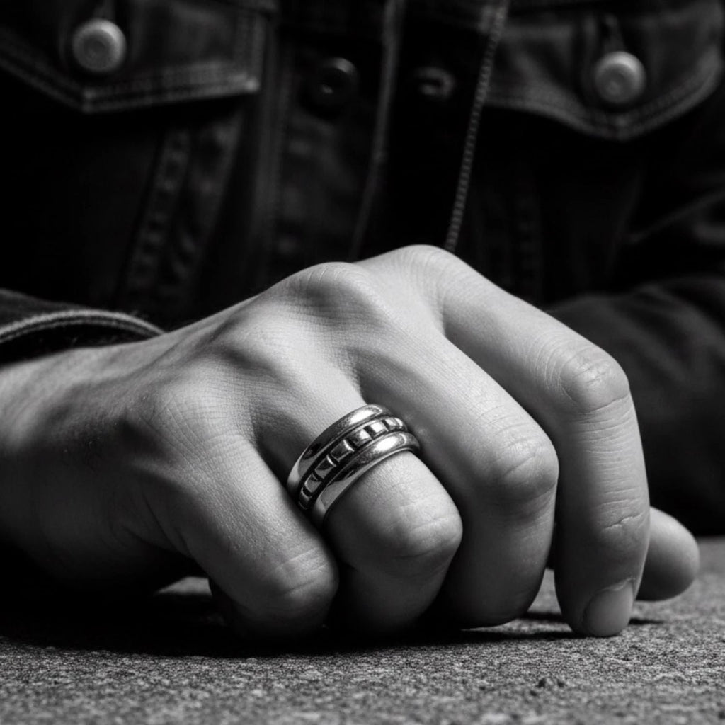 Men's Sterling Silver Ring - Bold Square Design by Cornish Artisan by Tg-Jewellery By Tamara Gervasio (square-ring-for-men-sterling-silver-925)