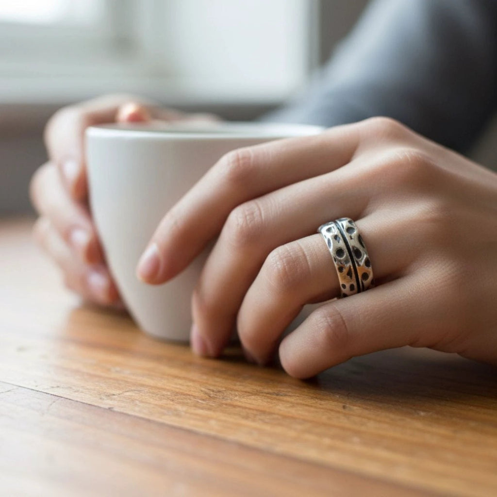 Chunky Silver Ring - Handmade Statement Jewellery by Tg-Jewellery By Tamara Gervasio (effect-ring-sterling-silver-925-handmade-statement-jewellery)