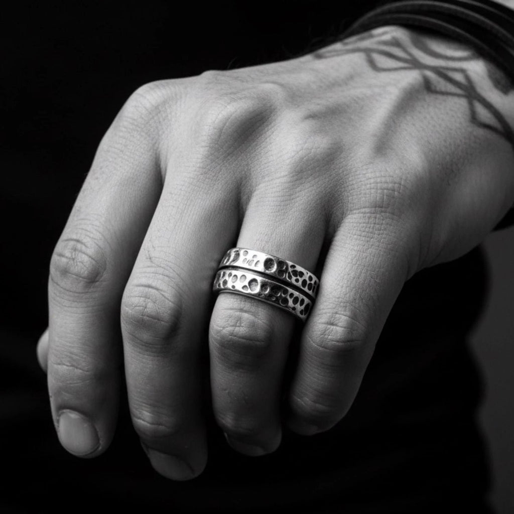 Men's Sterling Silver Ring - Handcrafted Statement Band