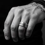 Men's Sterling Silver Ring - Handcrafted Statement Band