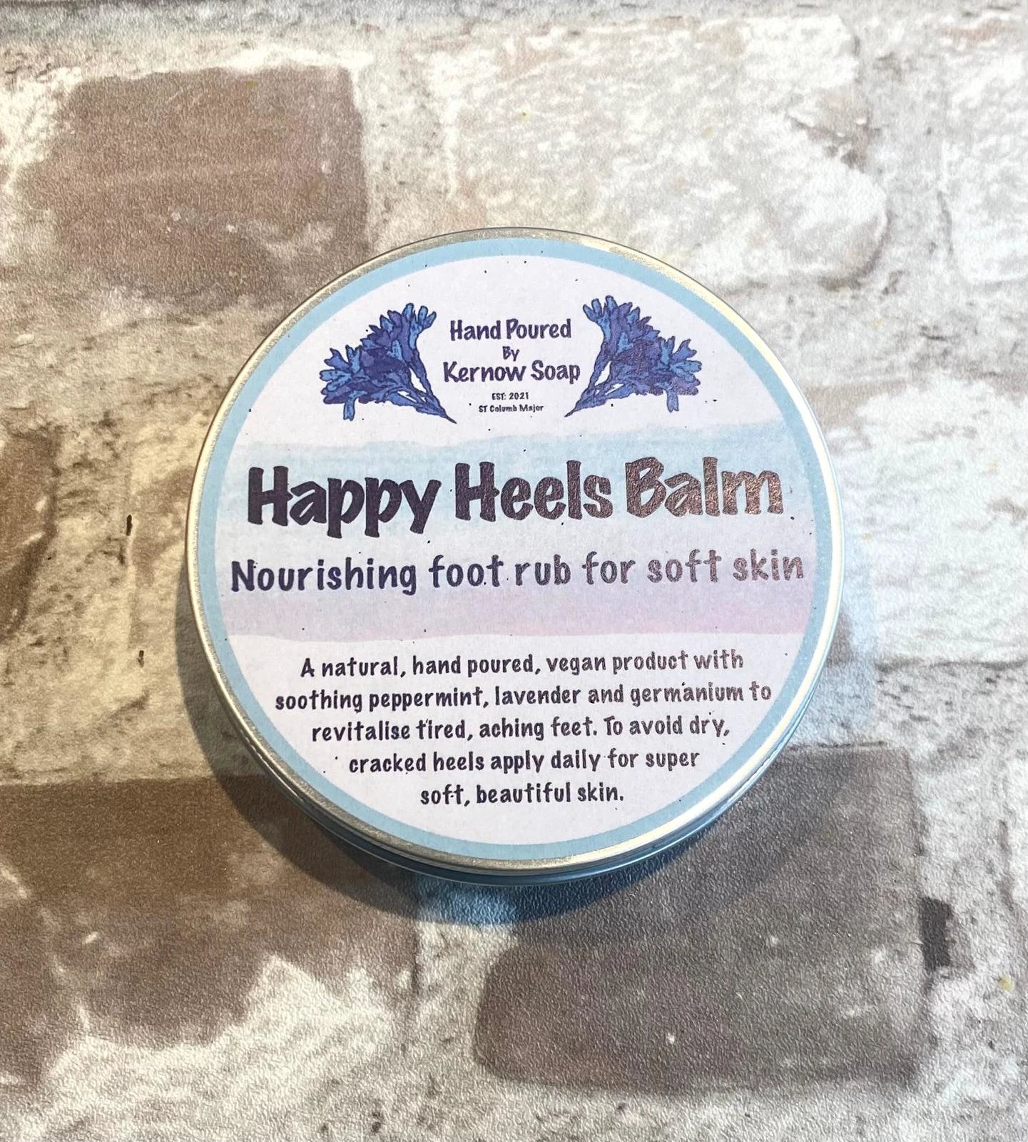 Foot Balm for Cracked Heels - Peppermint & Lavender - 85g by Kernow Soap (happy-heels-balm)