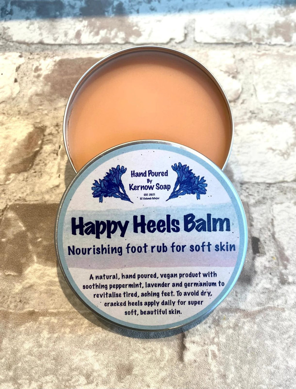 Foot Balm for Cracked Heels - Peppermint & Lavender - 85g by Kernow Soap (happy-heels-balm)