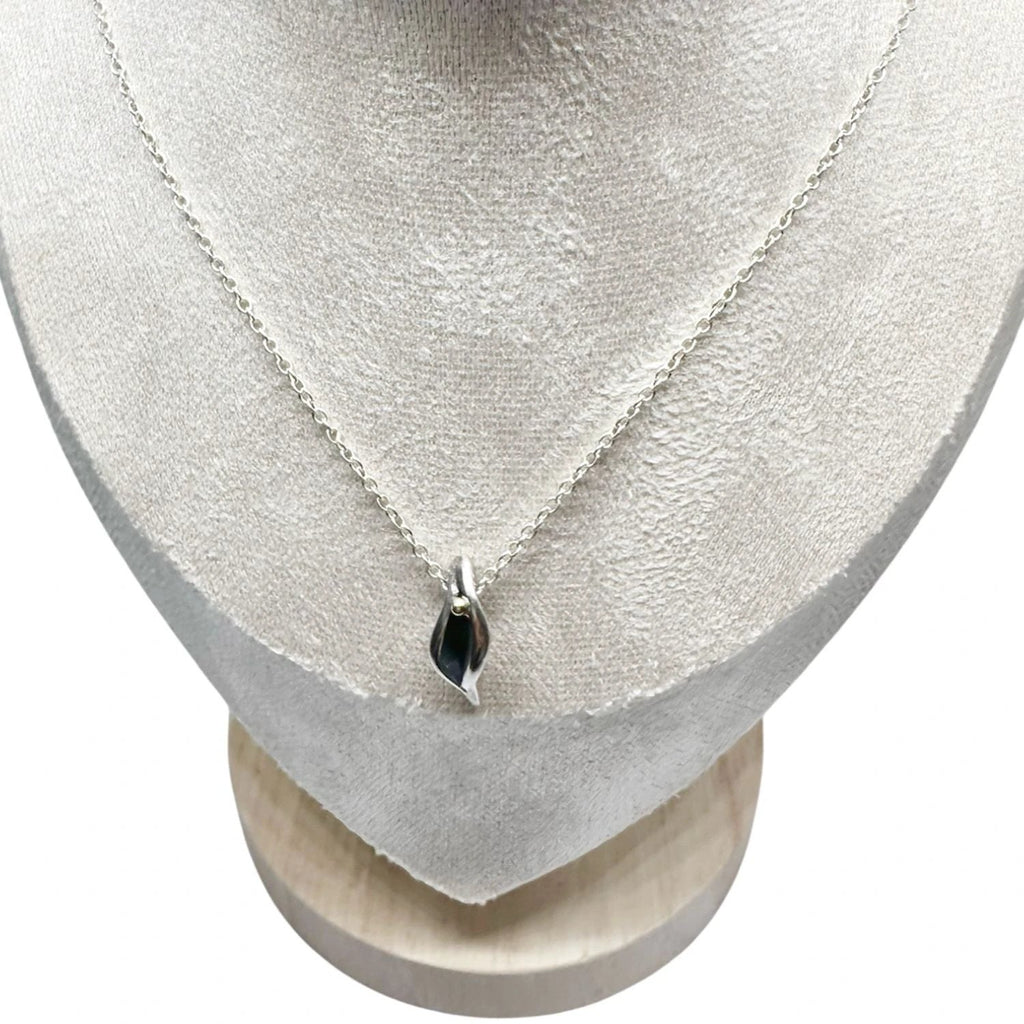 Sterling Silver Necklace with 18k Gold Accent - Contemporary Design by Tg-Jewellery By Tamara Gervasio (erotika-necklace-sterling-silver-925-with-18k-gold-accent-1)