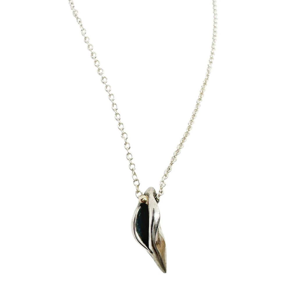 Sterling Silver Necklace with 18k Gold Accent - Contemporary Design by Tg-Jewellery By Tamara Gervasio (erotika-necklace-sterling-silver-925-with-18k-gold-accent-1)