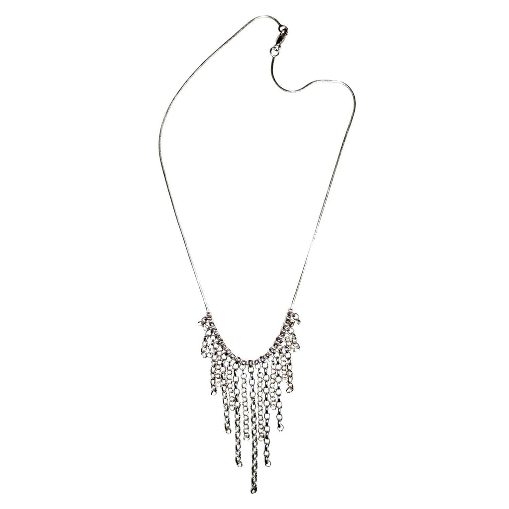 Sterling Silver Necklace – Handcrafted Rain Drop Chain Design by Tg-Jewellery By Tamara Gervasio (rain-drop-chain-necklace-handcrafted-recycle-sterling-silver)