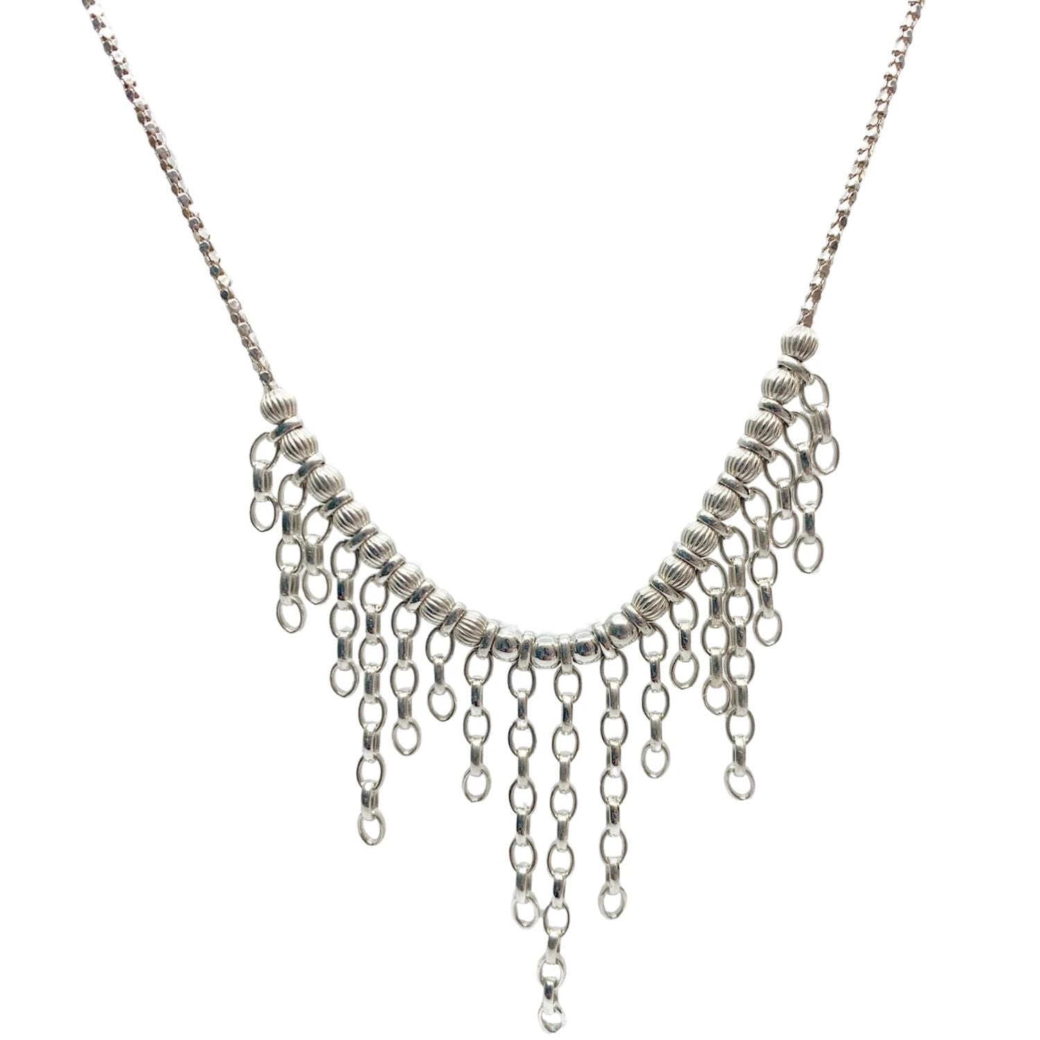 Sterling Silver Necklace – Handcrafted Rain Drop Design by Tg-Jewellery By Tamara Gervasio (rain-drop-necklace-recycle-sterling-silver-925-handmade)