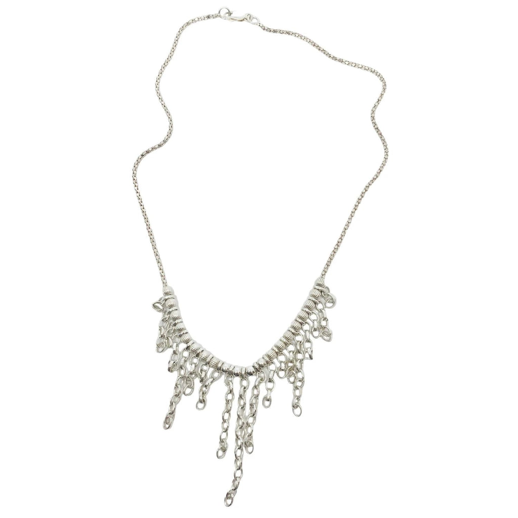 Sterling Silver Necklace – Handcrafted Rain Drop Design by Tg-Jewellery By Tamara Gervasio (rain-drop-necklace-recycle-sterling-silver-925-handmade)