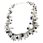 Freshwater Pearl Necklace - Handcrafted with Amethyst & Iolite by Tg-Jewellery By Tamara Gervasio (grappolo-necklace-freshwater-pearls-gemstones)