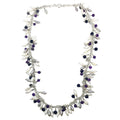 Freshwater Pearl Necklace - Handcrafted with Amethyst & Iolite by Tg-Jewellery By Tamara Gervasio (grappolo-necklace-freshwater-pearls-gemstones)