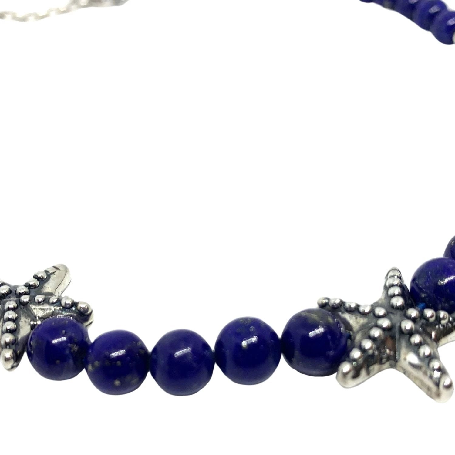 Lapis Lazuli Necklace – Handcrafted with Sterling Silver Starfish by Tg-Jewellery By Tamara Gervasio (handmade-lapis-lazuli-beads-necklace-with-sterling-silver-starfish)