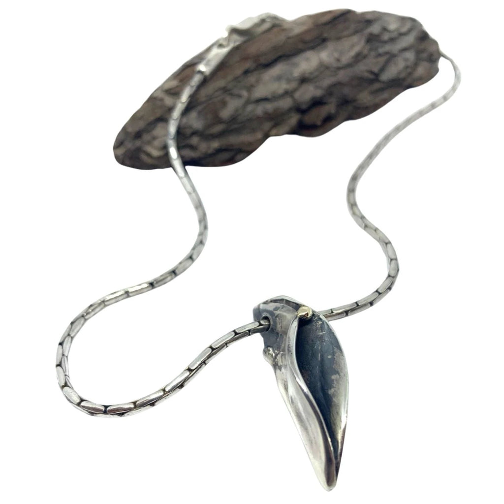 Sterling Silver Necklace with Gold Accent - Handmade Erotika Design by Tg-Jewellery By Tamara Gervasio (erotika-necklace-sterling-silver-925-with-18k-gold-accent)
