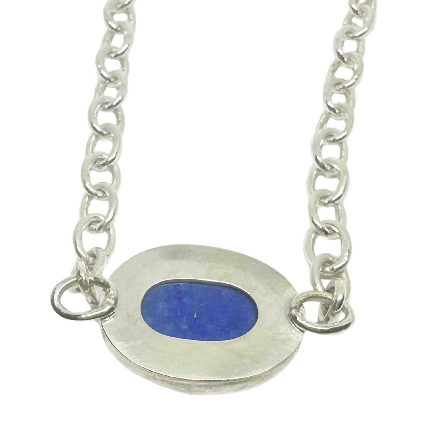 Lapis Lazuli Choker – Handmade Sterling Silver Statement Necklace by Tg-Jewellery By Tamara Gervasio (lapis-lazuli-choker-necklace-sterling-silver-oval-chain)
