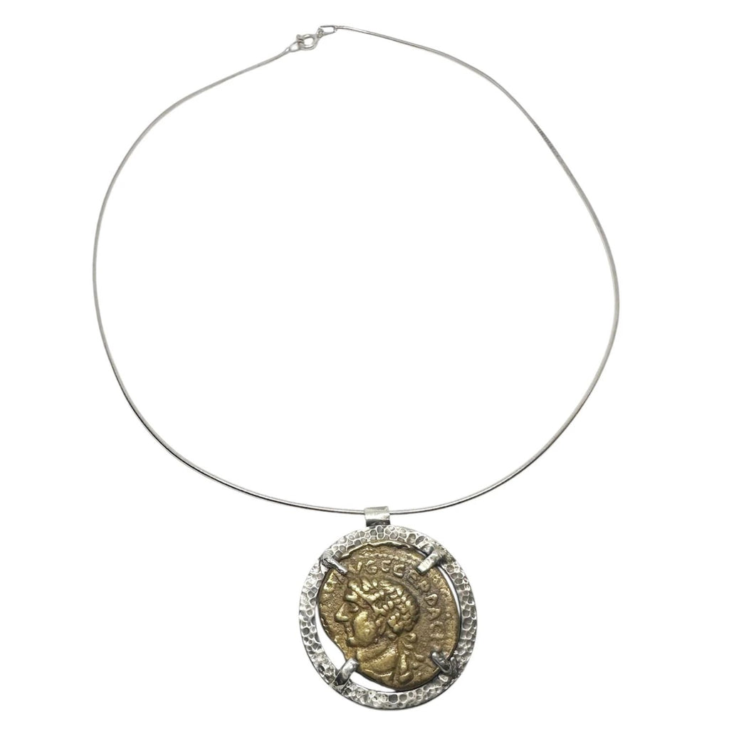 Sterling Silver Coin Pendant – Handcrafted Statement Piece by Tg-Jewellery By Tamara Gervasio (one-of-a-kind-ancient-coin-pendant-sterling-silver-statement)