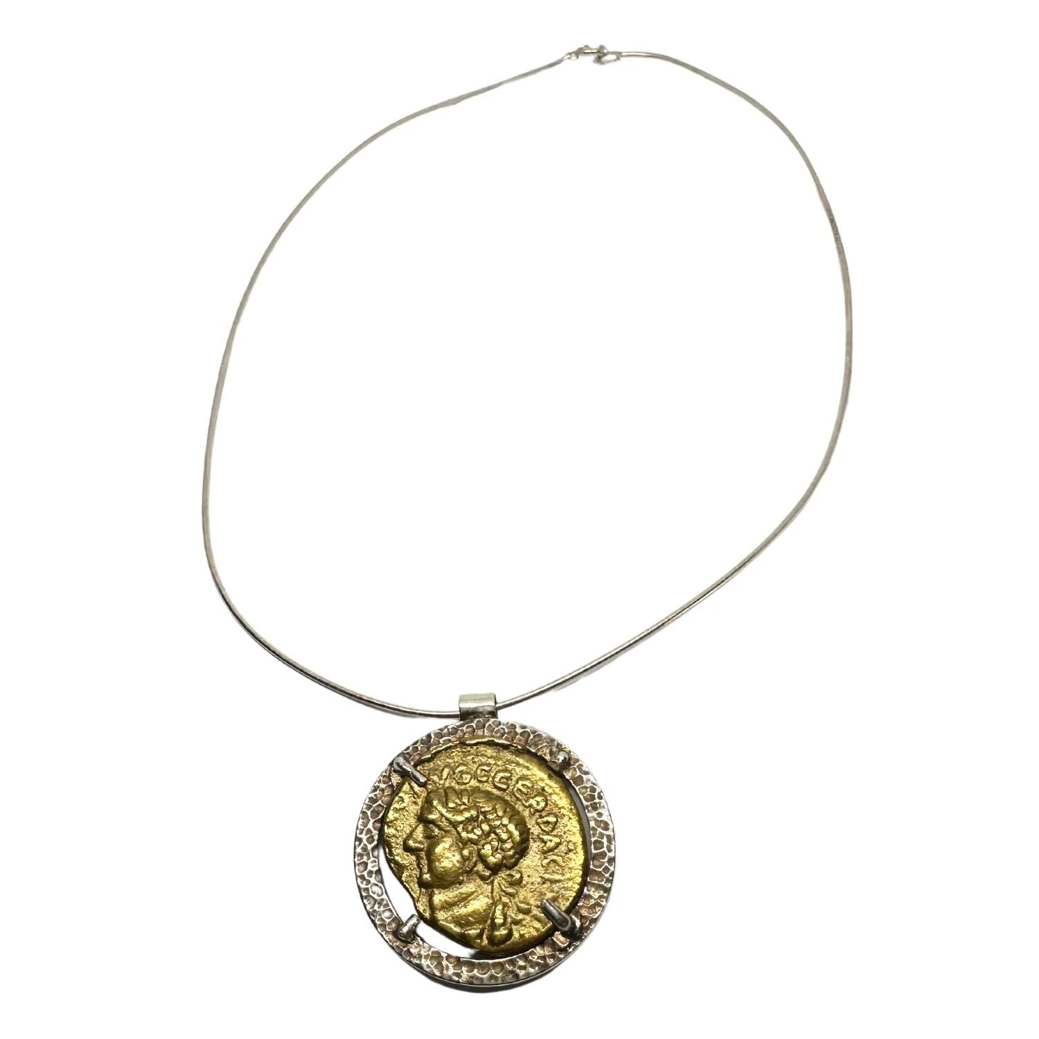 Sterling Silver Coin Pendant – Handcrafted Statement Piece by Tg-Jewellery By Tamara Gervasio (one-of-a-kind-ancient-coin-pendant-sterling-silver-statement)