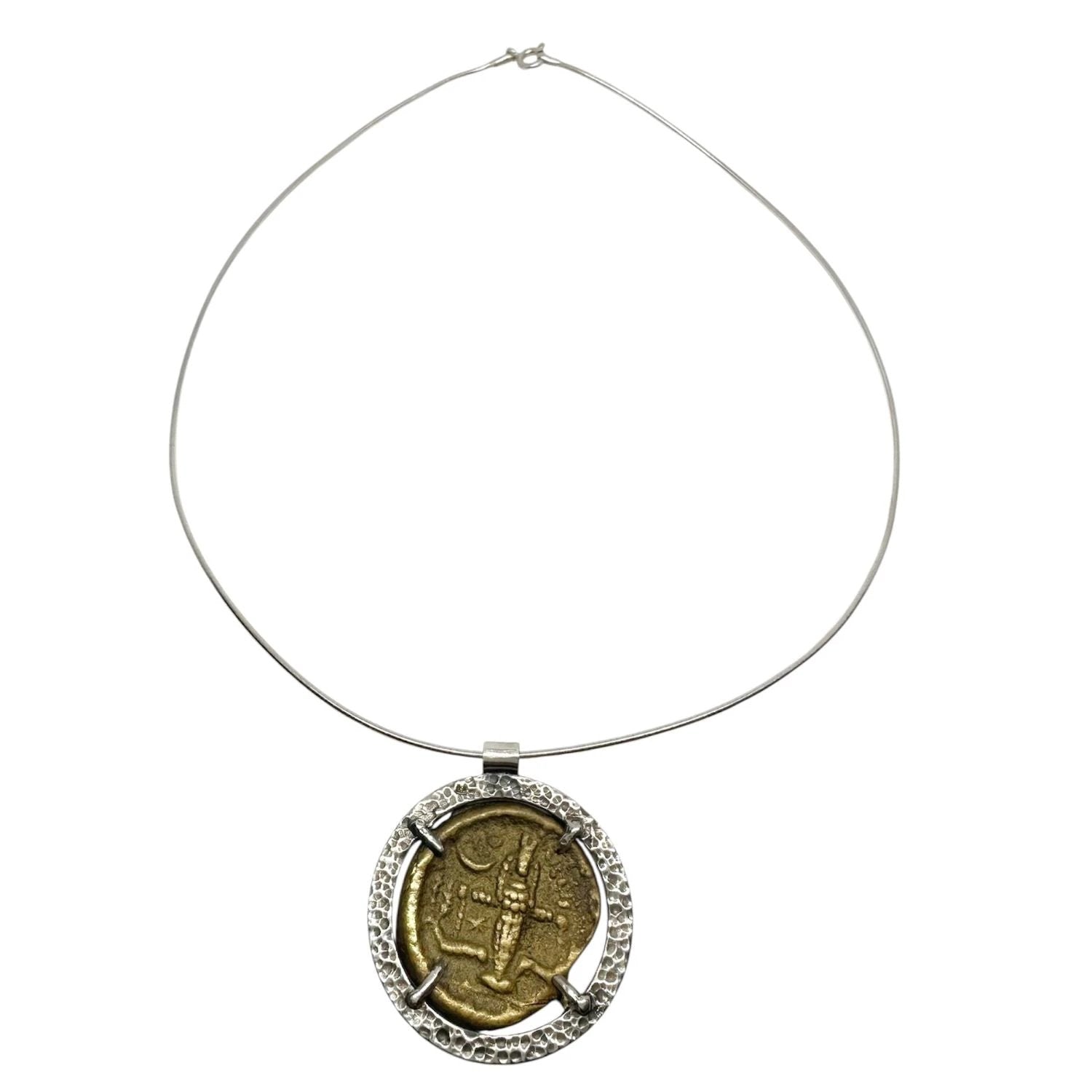 Sterling Silver Coin Pendant – Handcrafted Statement Piece by Tg-Jewellery By Tamara Gervasio (one-of-a-kind-ancient-coin-pendant-sterling-silver-statement)