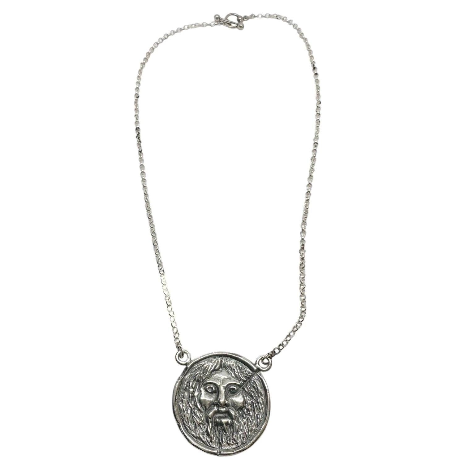 Sterling Silver Pendant Necklace – Ancient Roman Inspired by Tg-Jewellery By Tamara Gervasio (la-bocca-della-verita-pendant-necklace-sterling-silver)