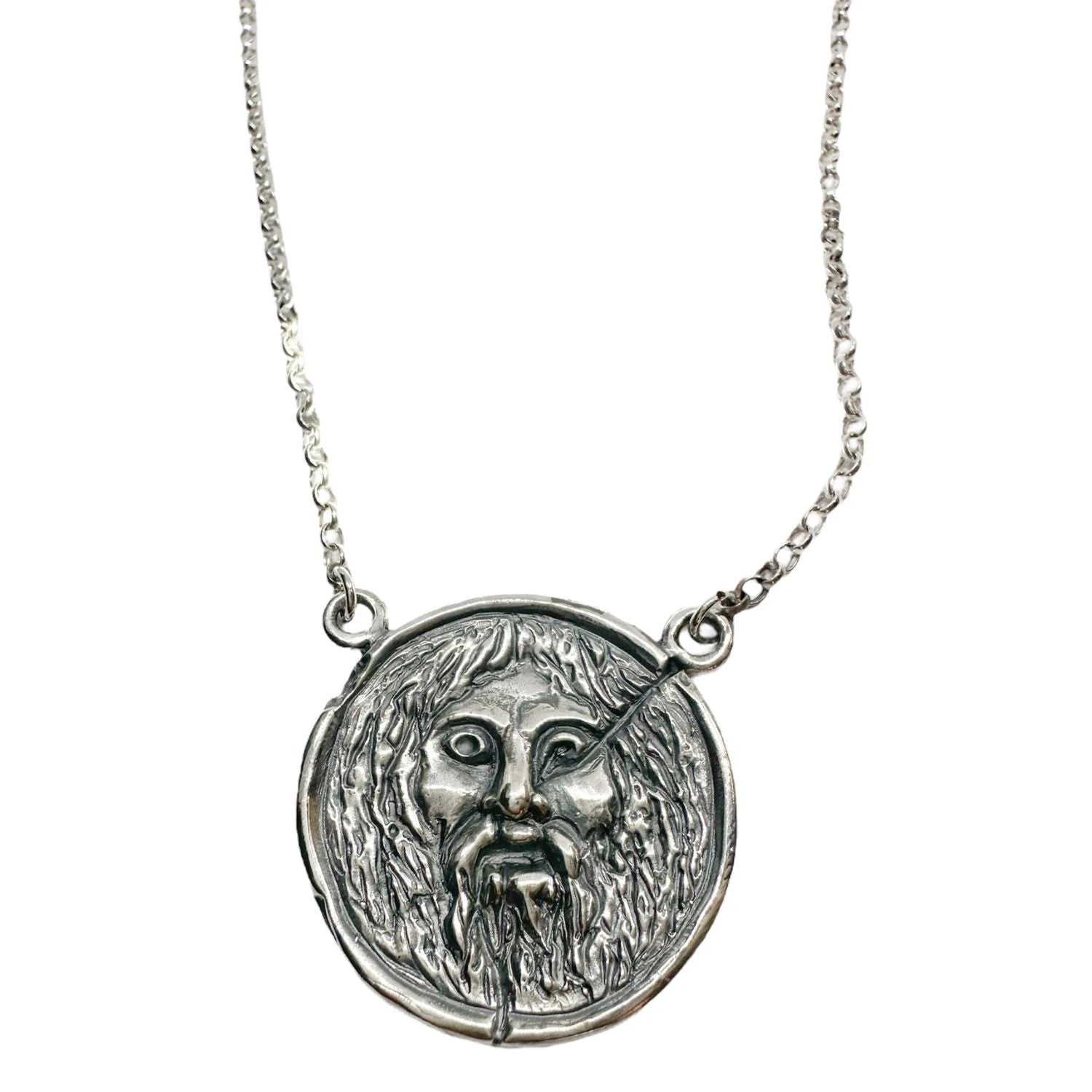 Sterling Silver Pendant Necklace – Ancient Roman Inspired by Tg-Jewellery By Tamara Gervasio (la-bocca-della-verita-pendant-necklace-sterling-silver)