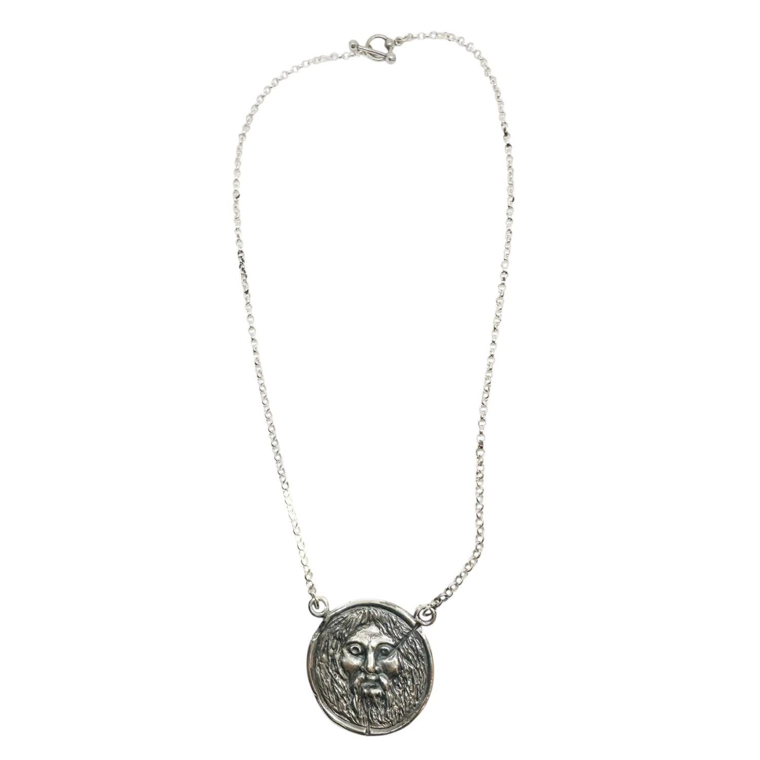 Sterling Silver Pendant Necklace – Ancient Roman Inspired by Tg-Jewellery By Tamara Gervasio (la-bocca-della-verita-pendant-necklace-sterling-silver)