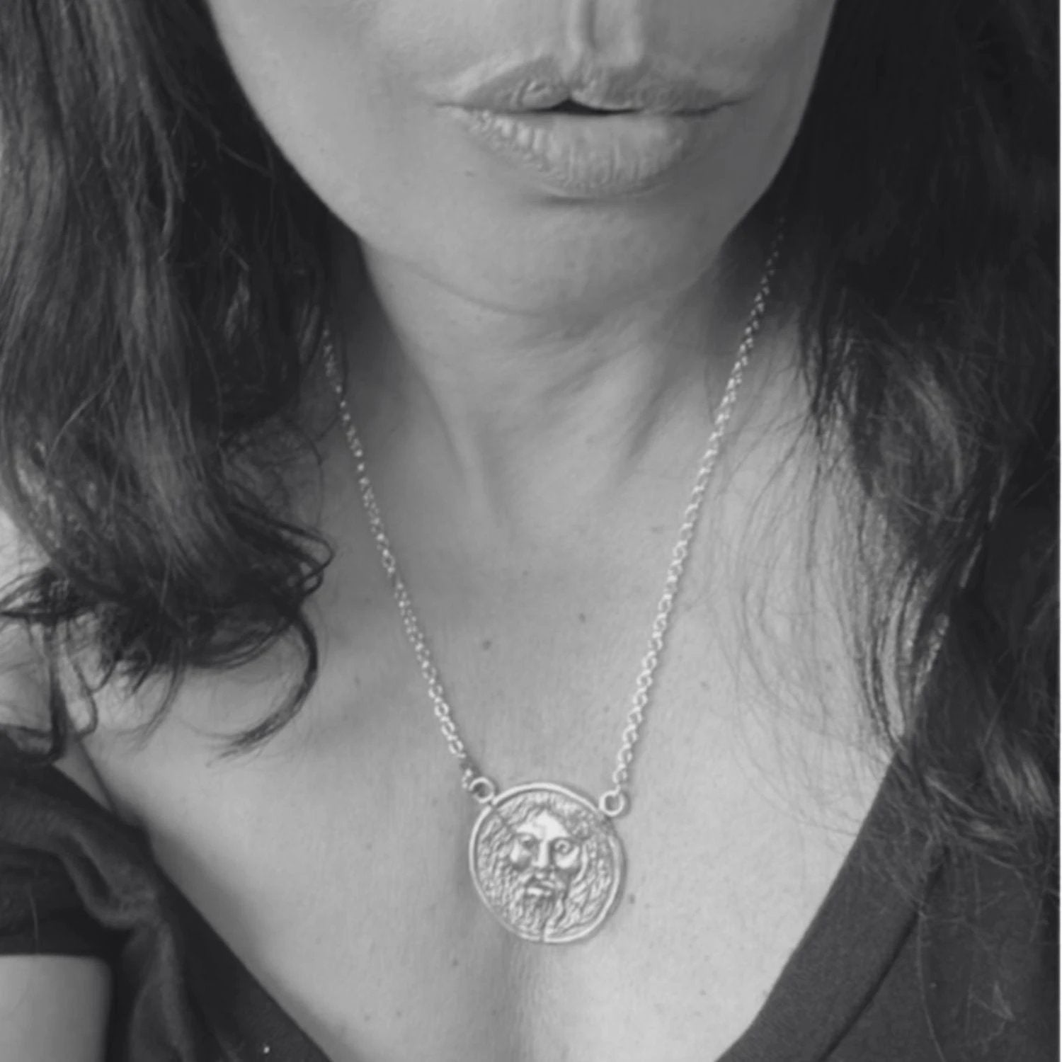 Sterling Silver Pendant Necklace – Ancient Roman Inspired by Tg-Jewellery By Tamara Gervasio (la-bocca-della-verita-pendant-necklace-sterling-silver)