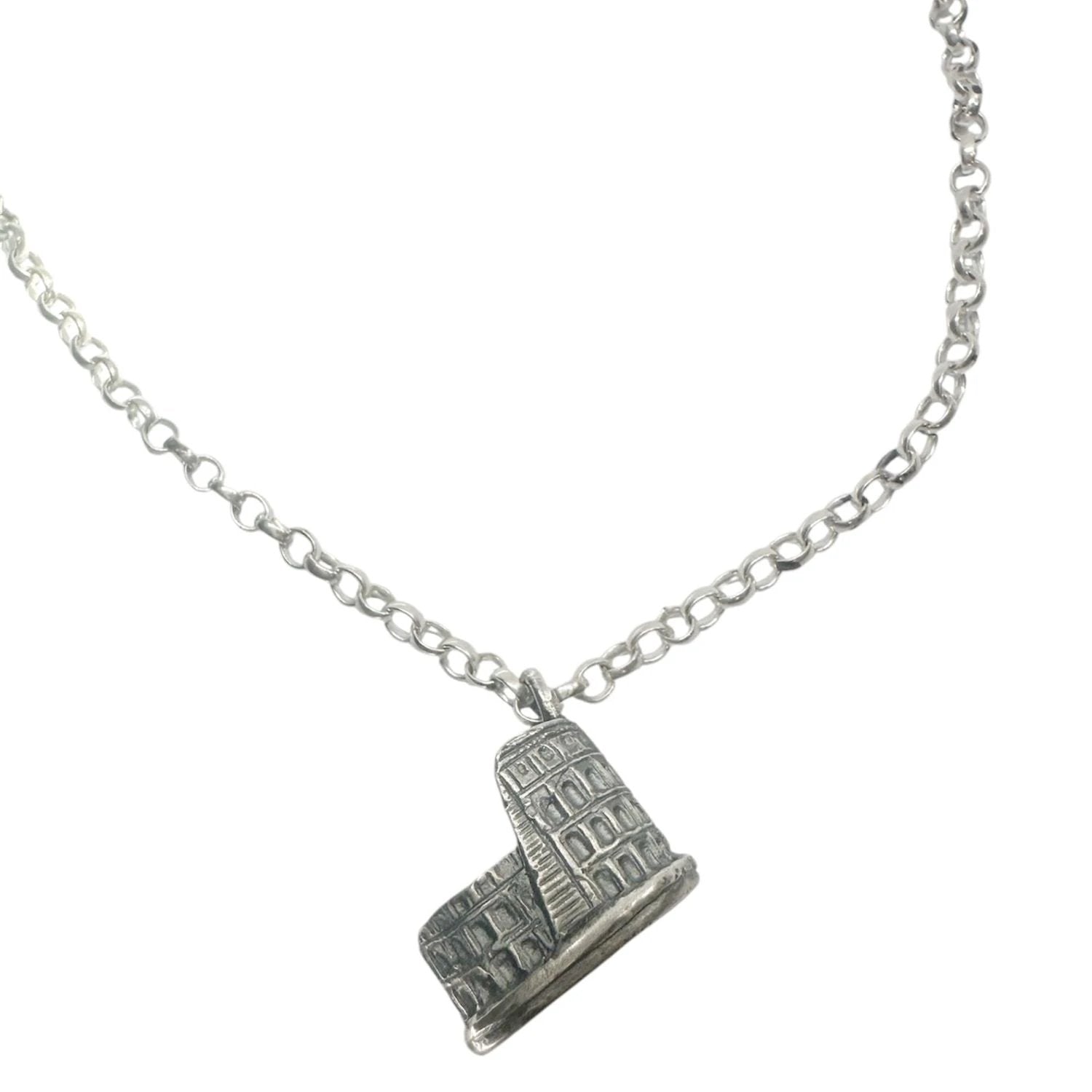 Sterling Silver Pendant – Handcrafted Roman Colosseum Design