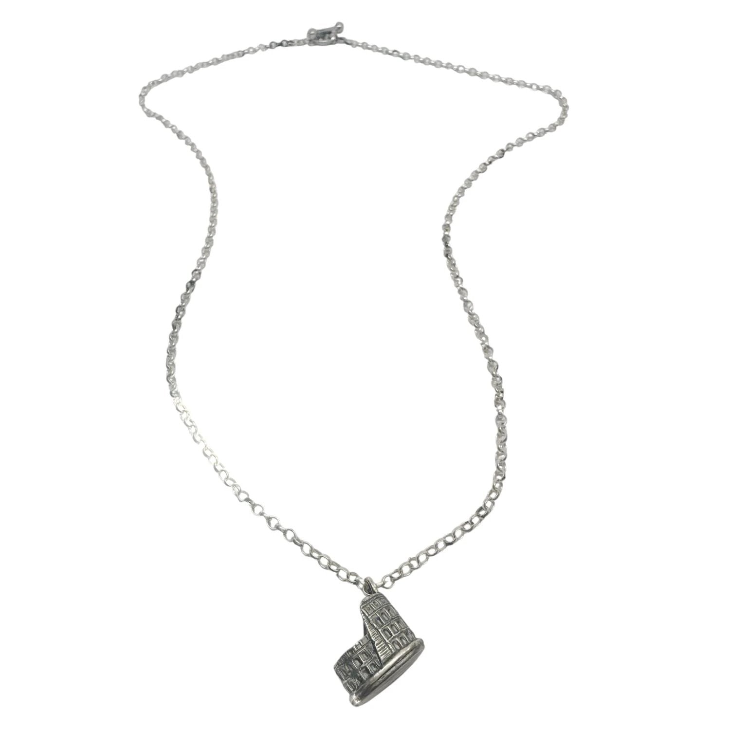 Sterling Silver Pendant – Handcrafted Roman Colosseum Design