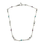 Sterling Silver Necklace – Handcrafted with Garnet & Turquoise by Tg-Jewellery By Tamara Gervasio (sterling-silver-necklace-with-garnet-turquoise-beads-one-of-a-kind)