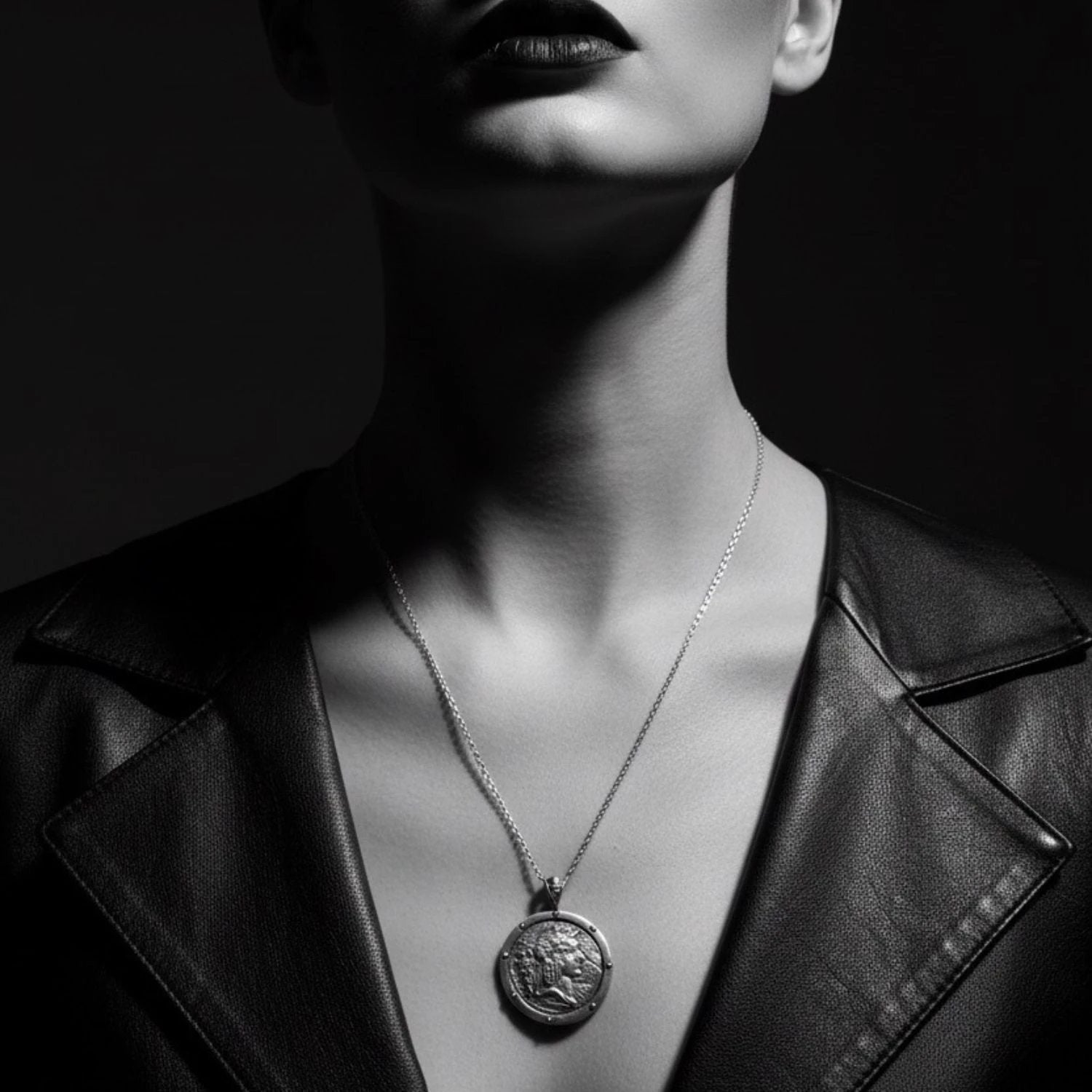 Sterling Silver Coin Pendant – Hand-Carved Classical Design by Tg-Jewellery By Tamara Gervasio (ancient-coin-pendant-necklace-hand-carved-sterling-silver)