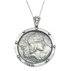 Sterling Silver Coin Pendant – Hand-Carved Classical Design by Tg-Jewellery By Tamara Gervasio (ancient-coin-pendant-necklace-hand-carved-sterling-silver)