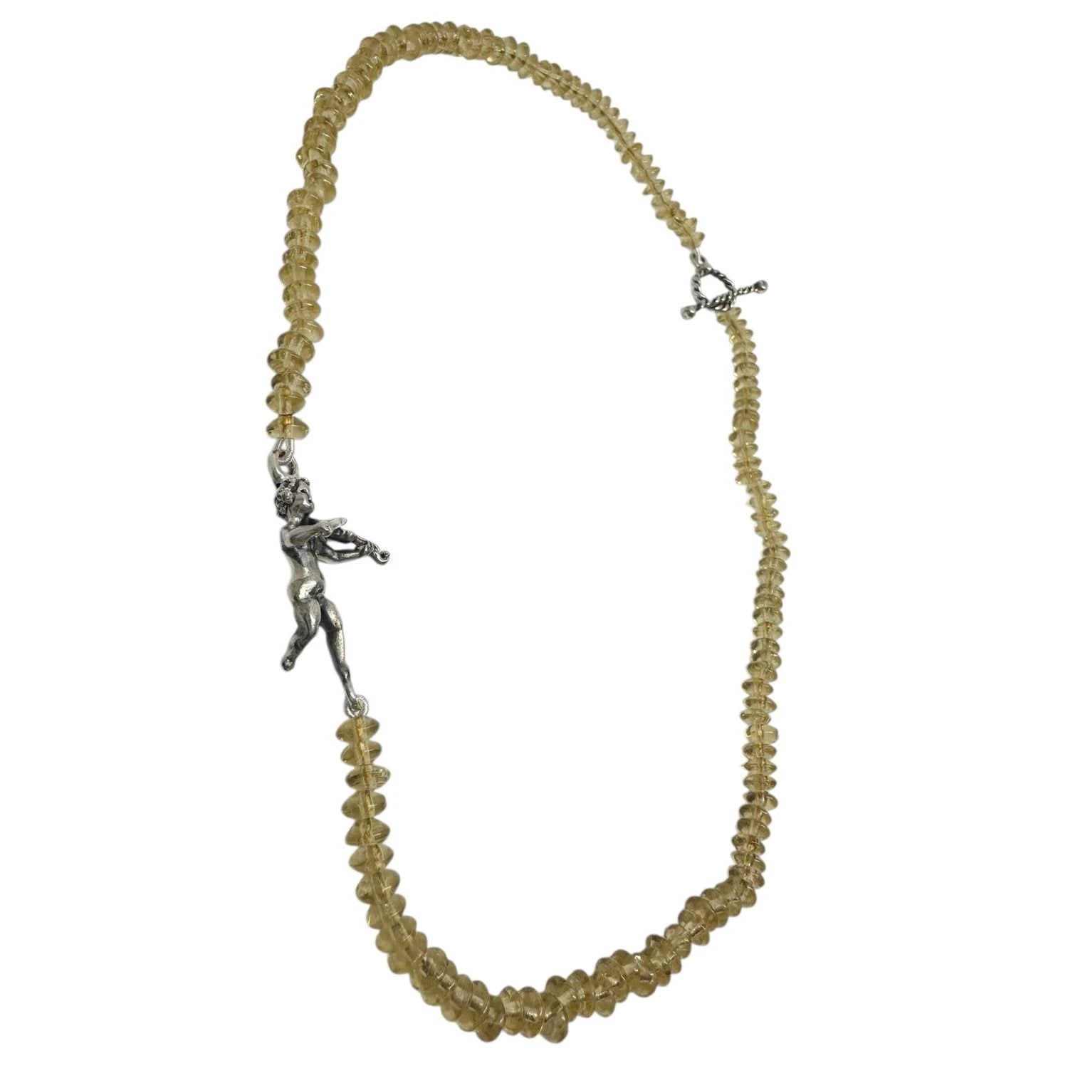 Sterling Silver Necklace – Handcrafted Cherub Violinist Pendant by Tg-Jewellery By Tamara Gervasio (cherub-serenade-necklace-handcrafted-sterling-silver-glass-beads)