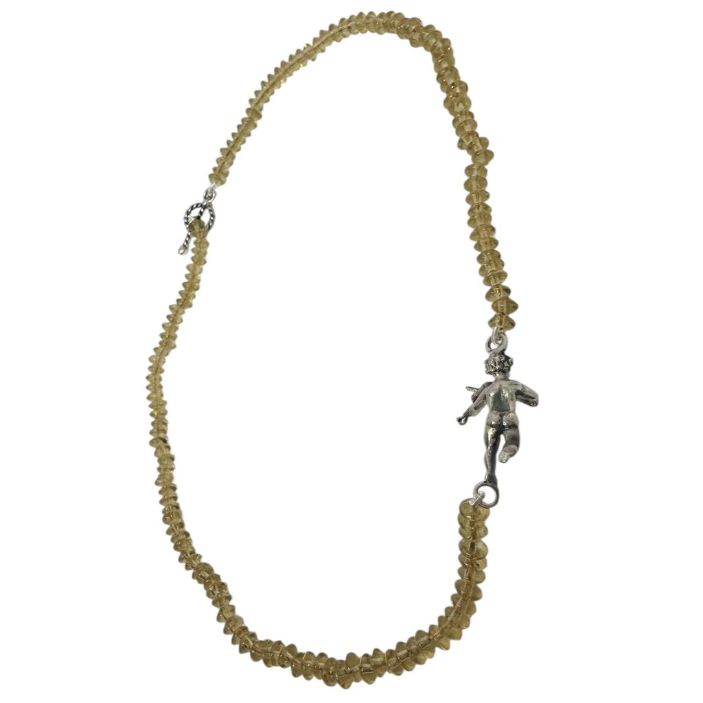 Sterling Silver Necklace – Handcrafted Cherub Violinist Pendant by Tg-Jewellery By Tamara Gervasio (cherub-serenade-necklace-handcrafted-sterling-silver-glass-beads)