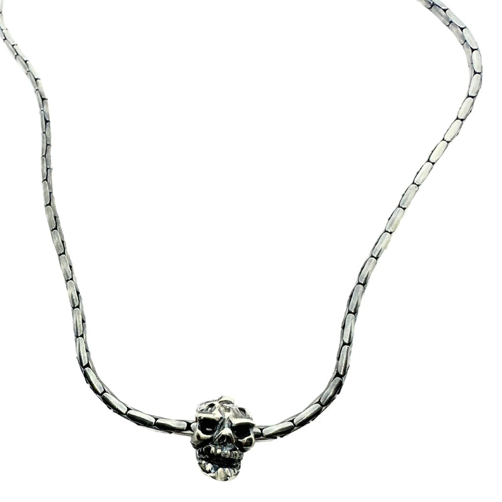 Sterling Silver Skull Necklace – Japanese Artisan Design