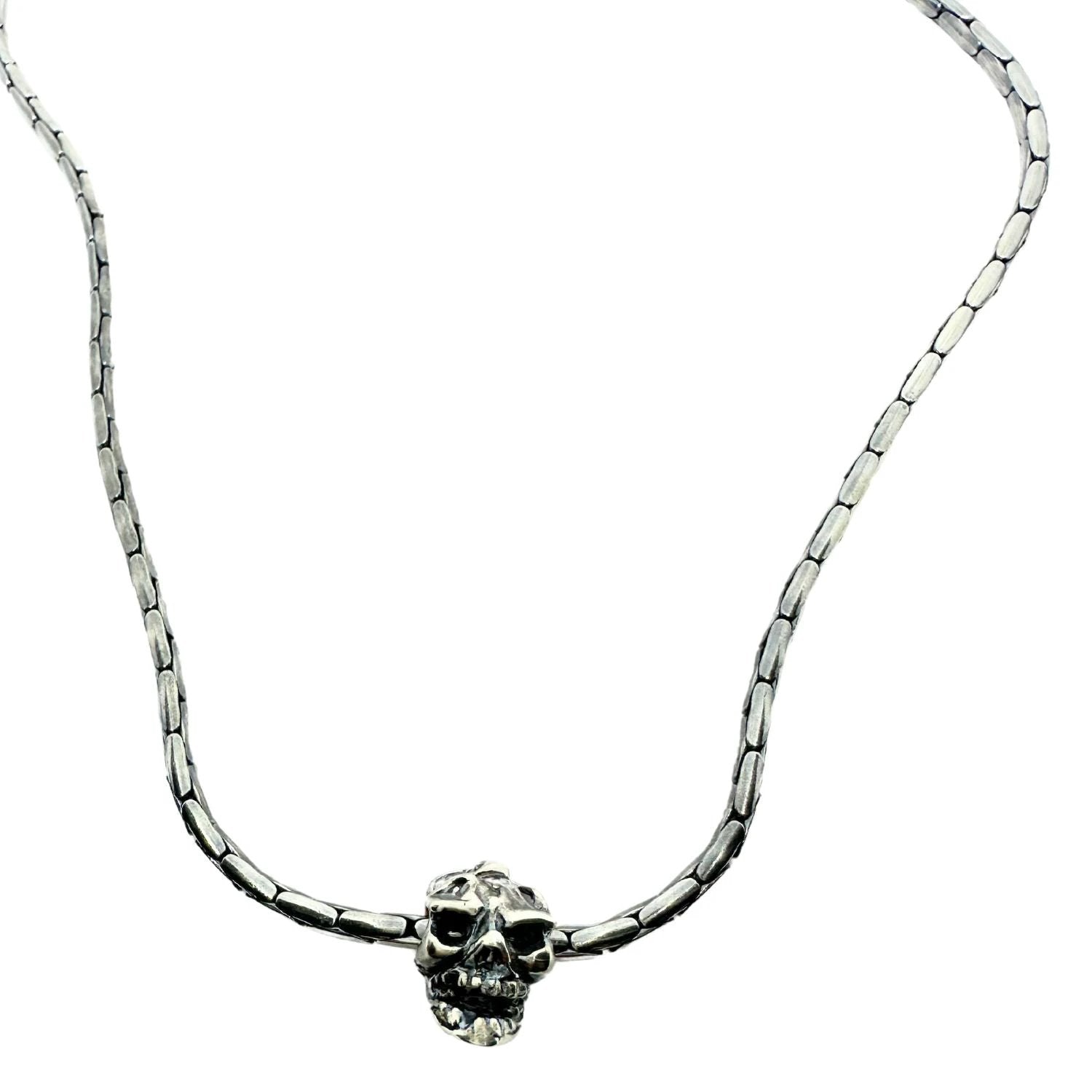 Sterling Silver Skull Necklace – Japanese Artisan Design