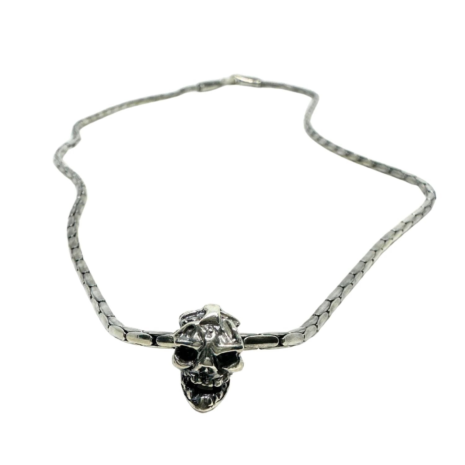 Sterling Silver Skull Necklace – Japanese Artisan Design