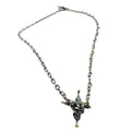 Skull Necklace - Handcrafted Sterling Silver Gothic Statement Piece by Tg-Jewellery By Tamara Gervasio (punk-skull-necklace-in-sterling-silver-925-brass-ball-47cm)