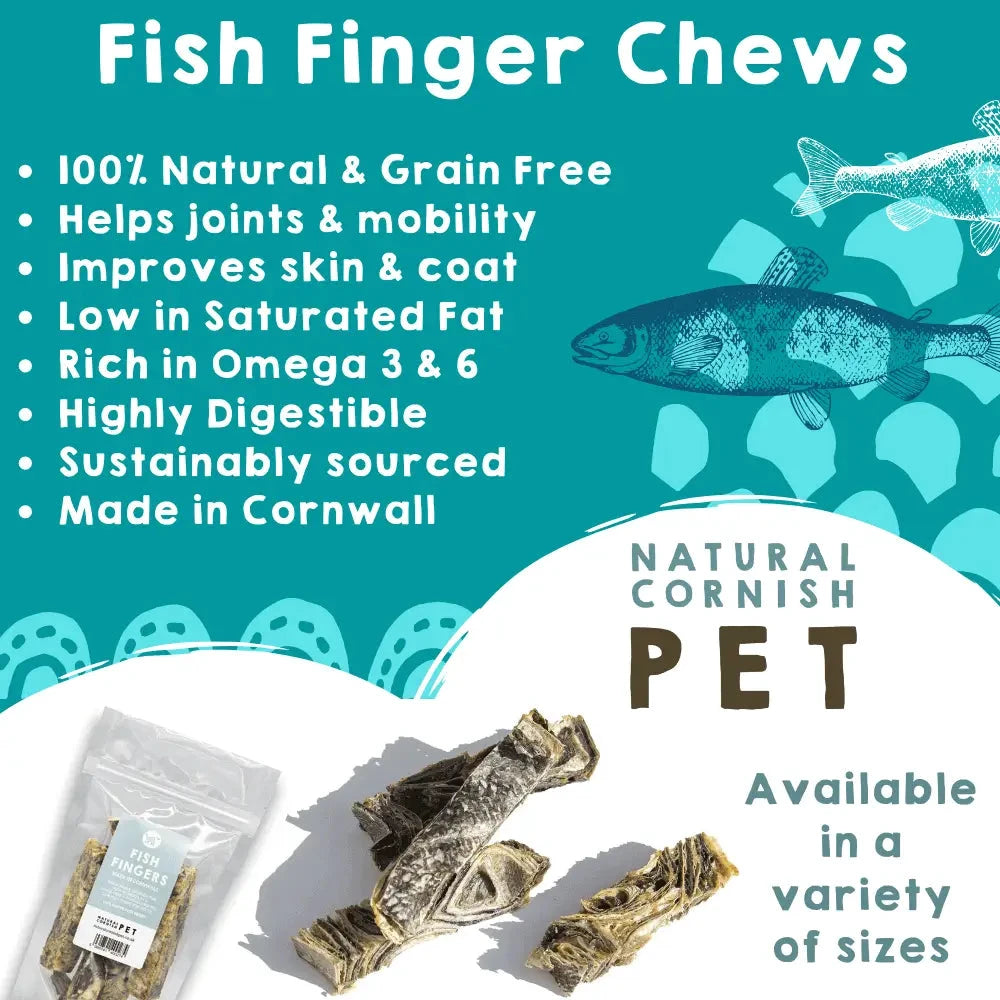 Natural Dog Treats - Cornish Whitefish Fingers (Grain Free) by The Pets Larder (natural-cornish-whitefish-fingers)