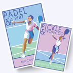Padel Poster Set – Two Vibrant Sports Prints for Wall Art by BeckyBettesworth (padel-pickle)