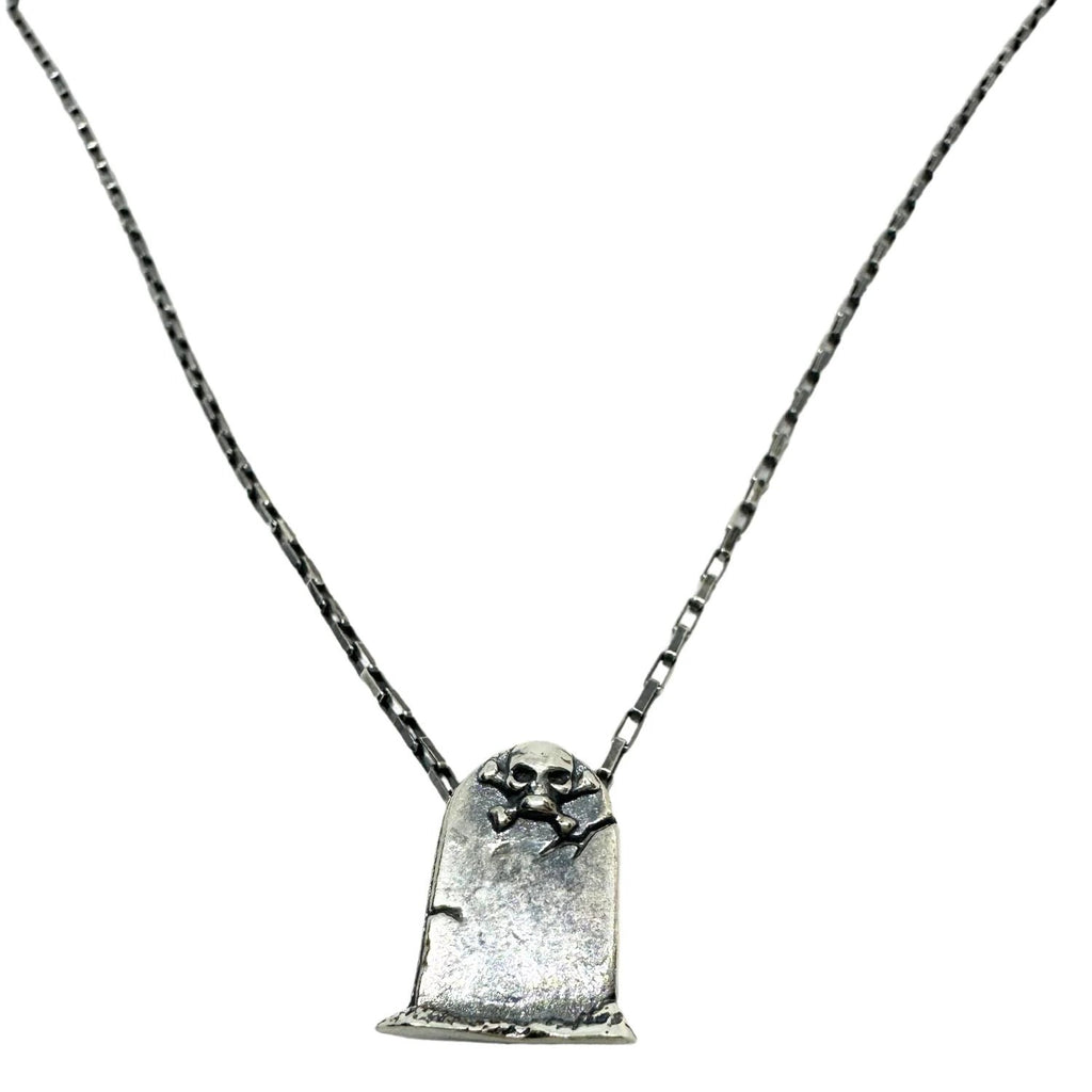 Men's Sterling Silver Necklace – Bold Skeleton Grave Design by Tg-Jewellery By Tamara Gervasio (men-s-skeleton-grave-rectangular-chain-necklace-silver)