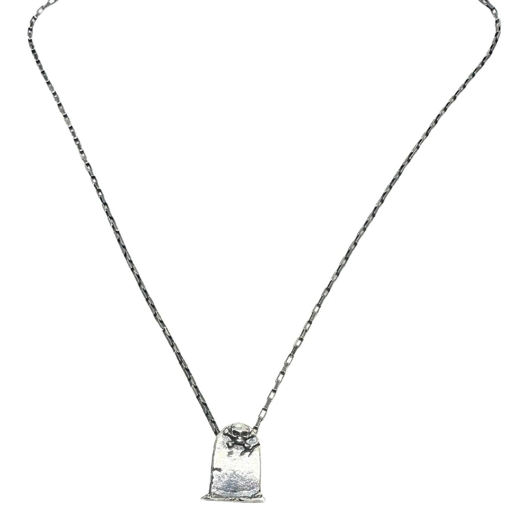 Men's Sterling Silver Necklace – Bold Skeleton Grave Design by Tg-Jewellery By Tamara Gervasio (men-s-skeleton-grave-rectangular-chain-necklace-silver)