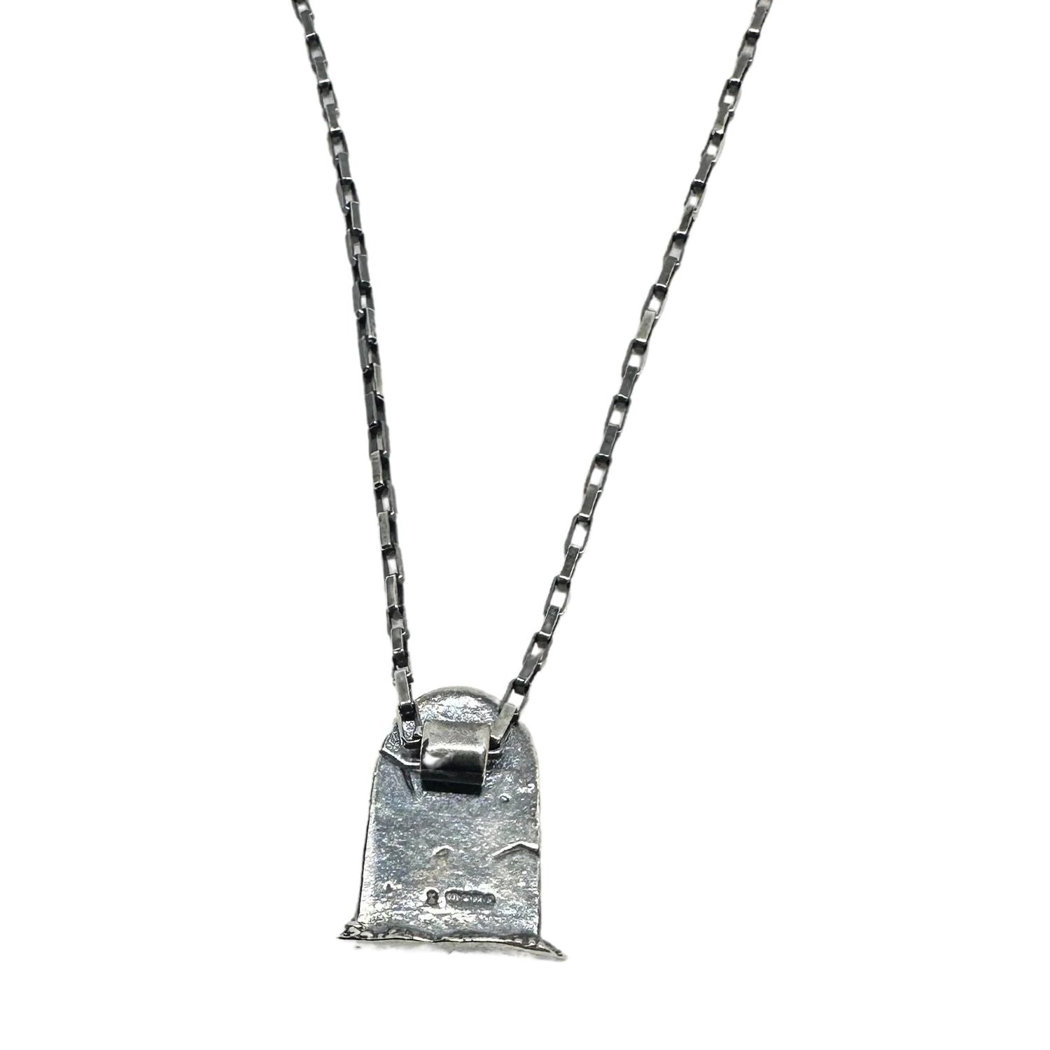 Men's Sterling Silver Necklace – Bold Skeleton Grave Design by Tg-Jewellery By Tamara Gervasio (men-s-skeleton-grave-rectangular-chain-necklace-silver)