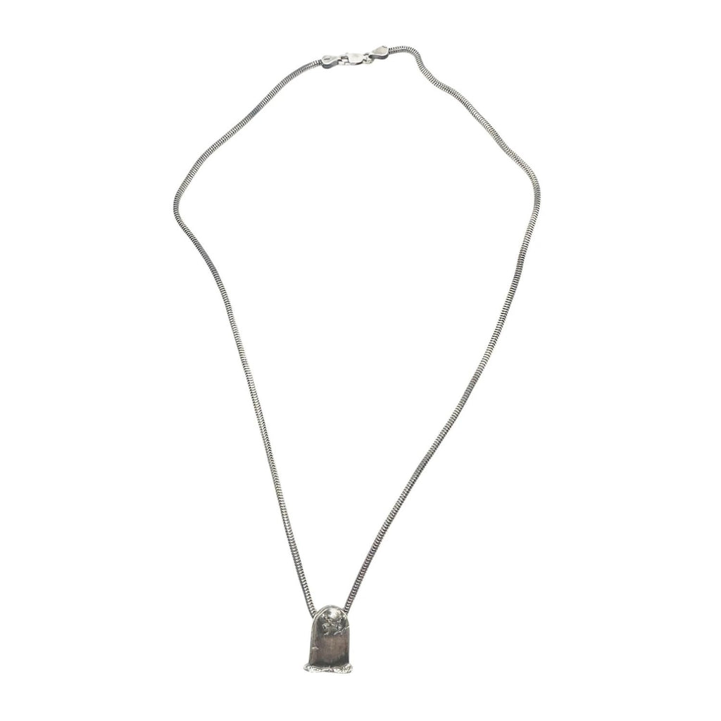 Sterling Silver Snake Chain Necklace – Gothic Skeleton Pendant by Tg-Jewellery By Tamara Gervasio (skeleton-grave-snake-chain-necklace)