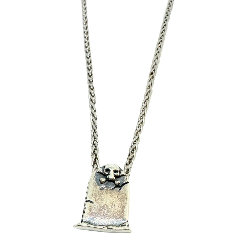 Sterling Silver Skull Necklace - Handcrafted Gothic Statement Piece