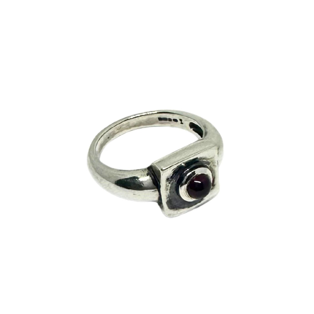 Handmade Sterling Silver Ring - The Cube with Gemstone Choice by Tg-Jewellery By Tamara Gervasio (the-cube-ring-handmade-ring-in-sterling-silver)