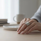 Chunky Silver Ring – Handcrafted Statement Piece by Tg-Jewellery By Tamara Gervasio (plain-chunky-dot-ring-one-of-a-kind)