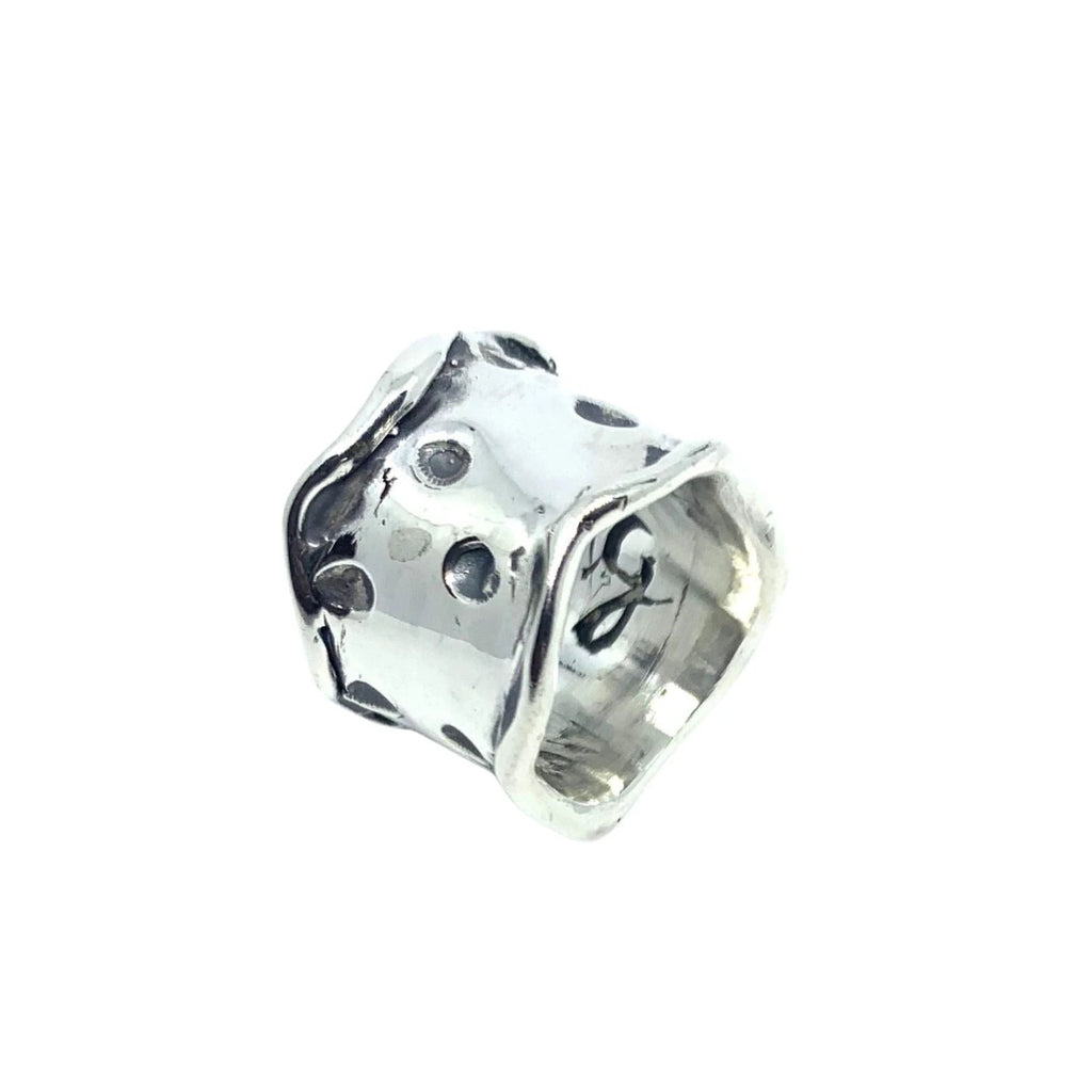 Chunky Silver Ring – Handcrafted Statement Piece by Tg-Jewellery By Tamara Gervasio (plain-chunky-dot-ring-one-of-a-kind)