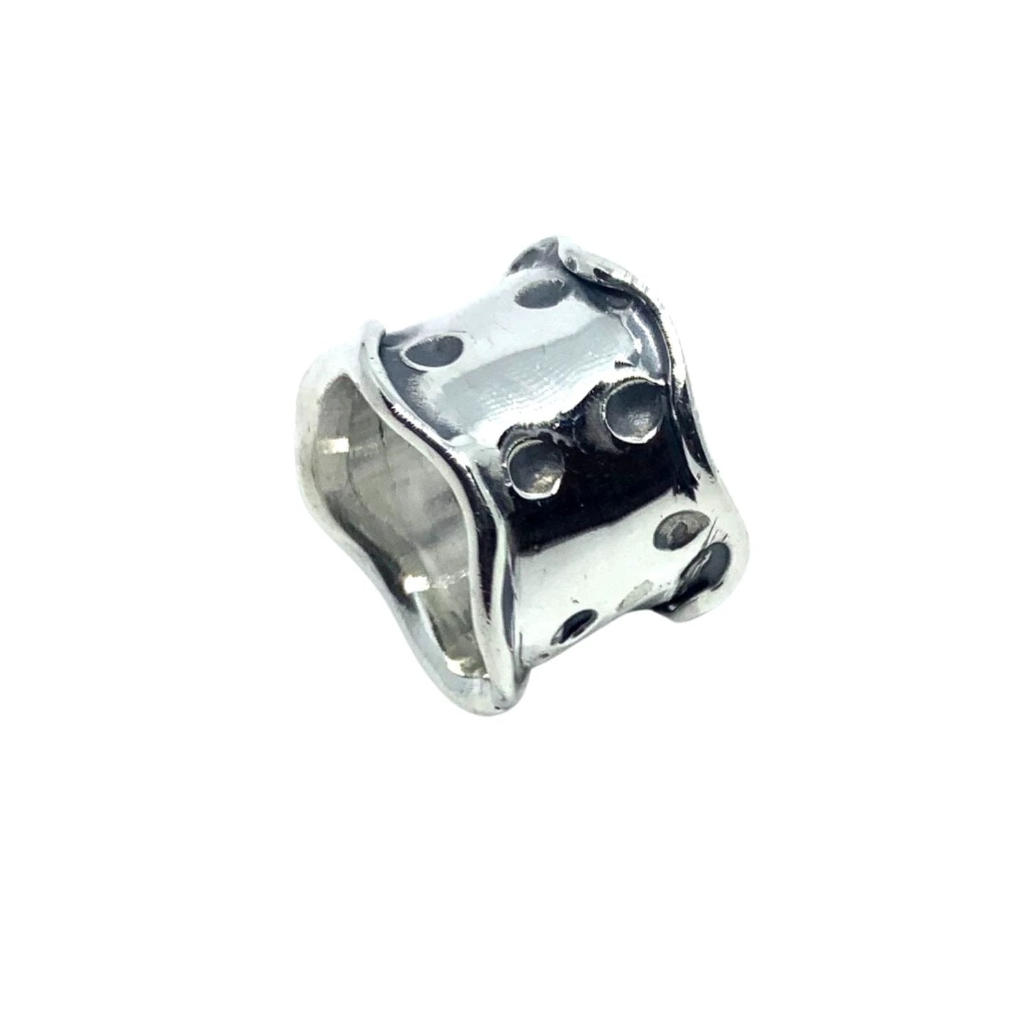 Chunky Silver Ring – Handcrafted Statement Piece by Tg-Jewellery By Tamara Gervasio (plain-chunky-dot-ring-one-of-a-kind)