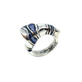 Statement Ring – Bold Sculptural Design in Sterling Silver by Tg-Jewellery By Tamara Gervasio (eyebrow-ring-unisex-sterling-silver-925-with-colorit-enamel)