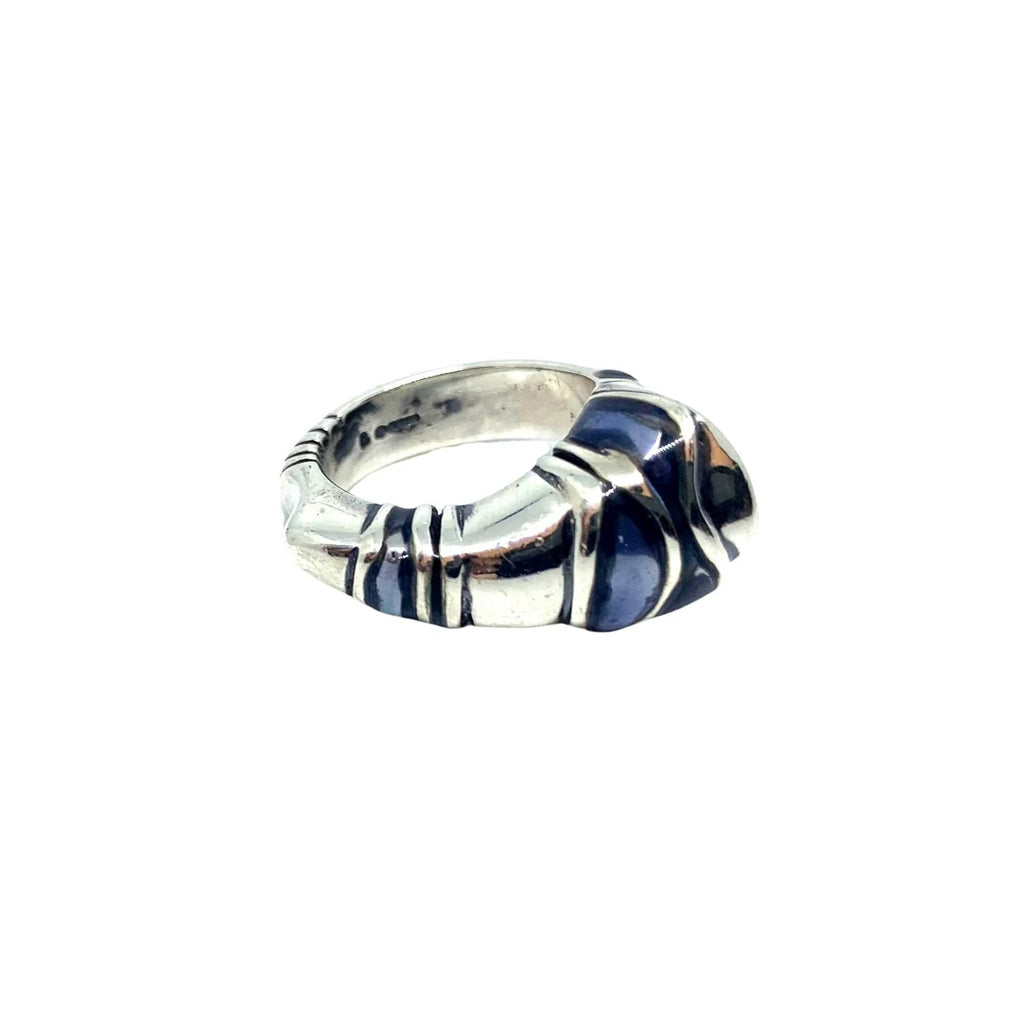 Statement Ring – Bold Sculptural Design in Sterling Silver by Tg-Jewellery By Tamara Gervasio (eyebrow-ring-unisex-sterling-silver-925-with-colorit-enamel)