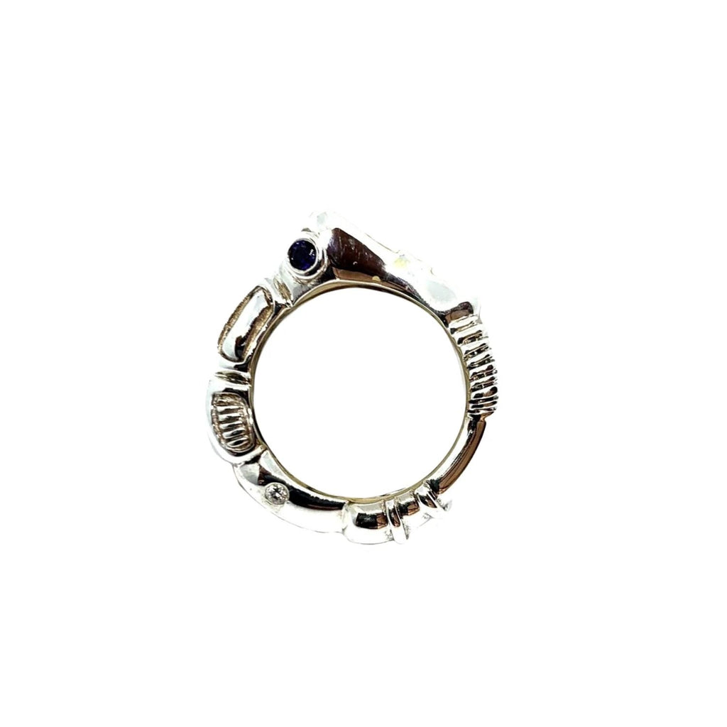 Statement Ring – Sculptural Sterling Silver Design by Tg-Jewellery By Tamara Gervasio (organic-matter-ring-sterling-silver-925-with-cubic-zirconia-sapphire-or-ruby)