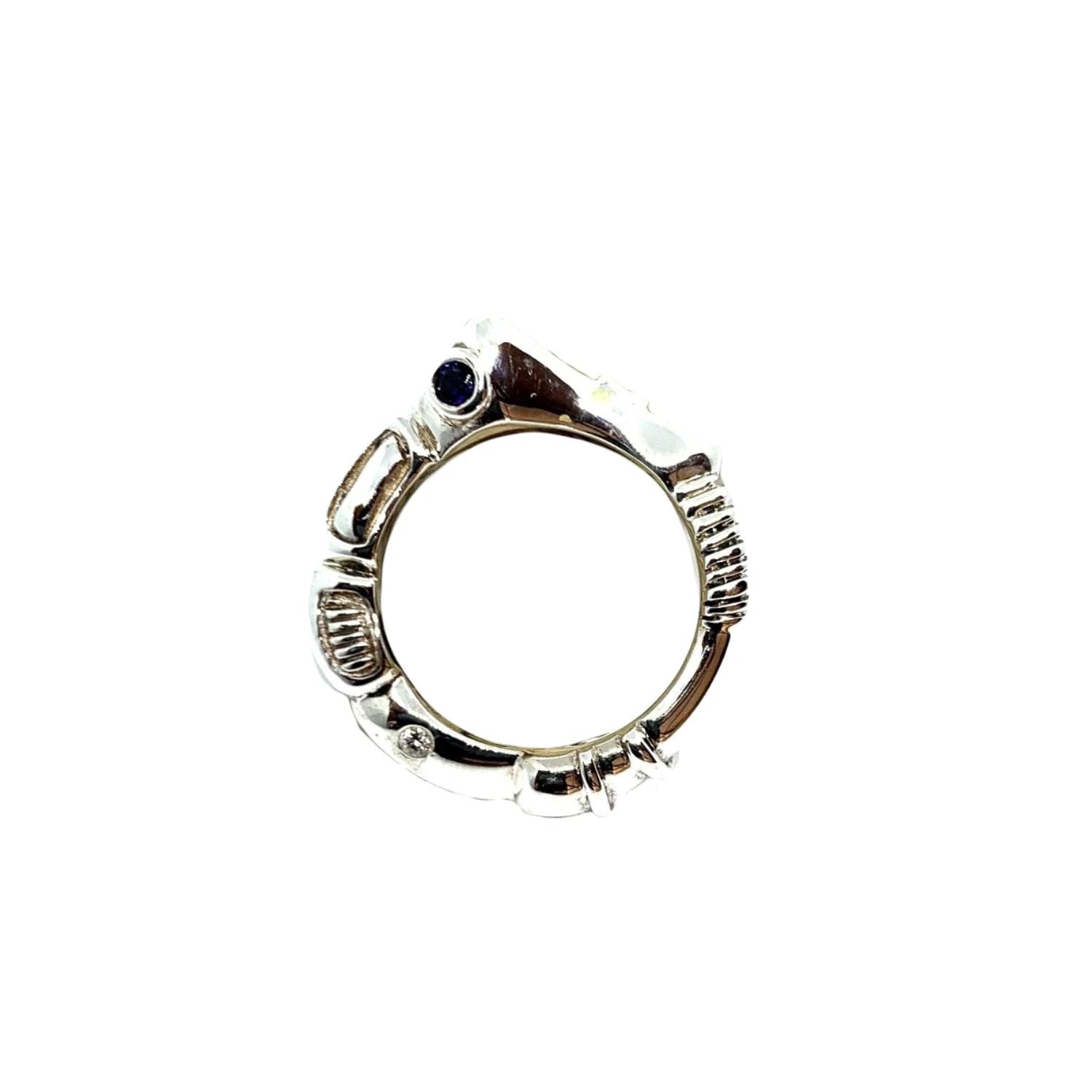 Statement Ring – Sculptural Sterling Silver Design by Tg-Jewellery By Tamara Gervasio (organic-matter-ring-sterling-silver-925-with-cubic-zirconia-sapphire-or-ruby)